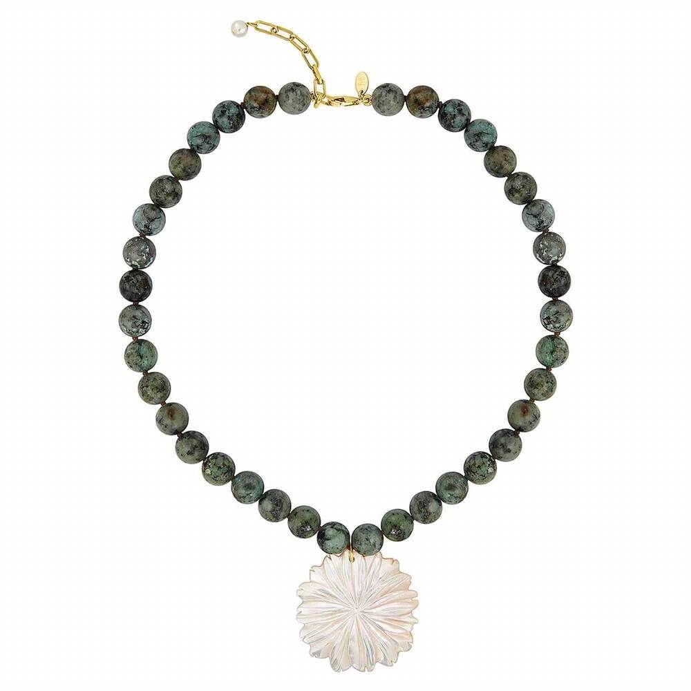 NEW FYB JEWELRY women's martha flower necklace in turquoise
